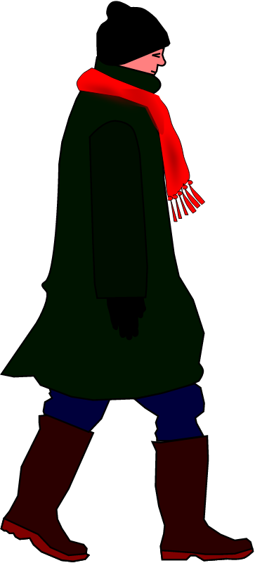 Woman Walking in Winter