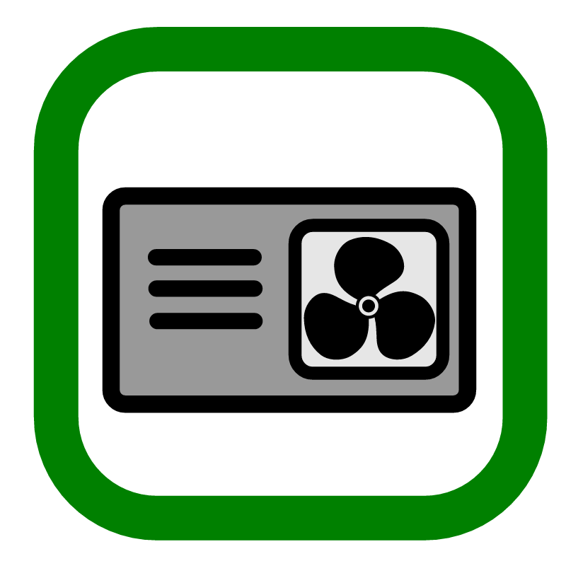 Green Border Heatpump Icon
