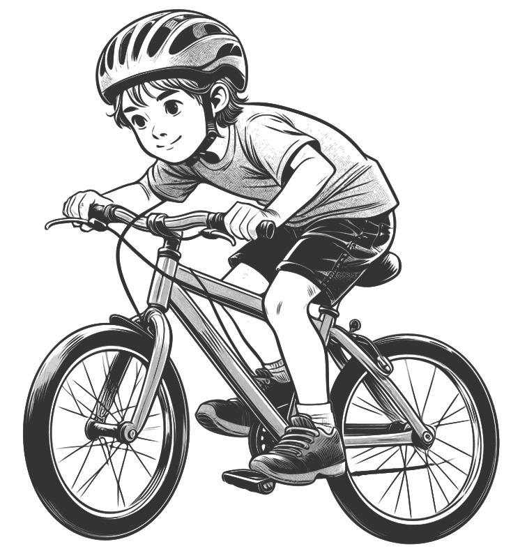 Boy Riding a Bicycle