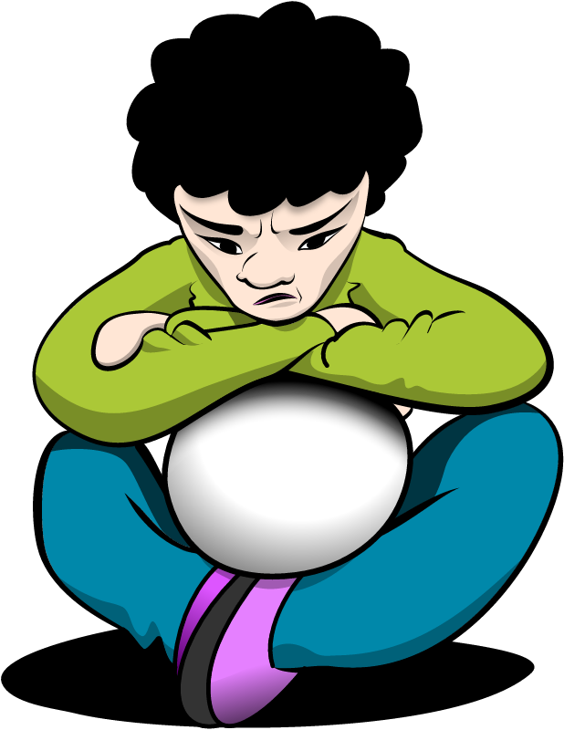 Anxious Child with Ball