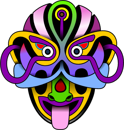 Colorful Bezier Portrait