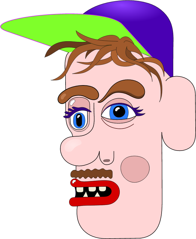 Cubist Cap Guy Portrait