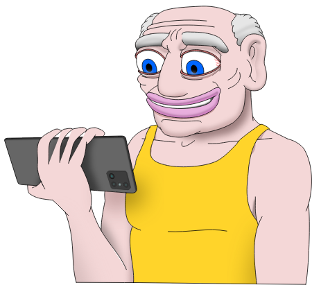Grandpa Watching Video