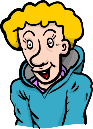 Happy Guy in Blue Hoodie