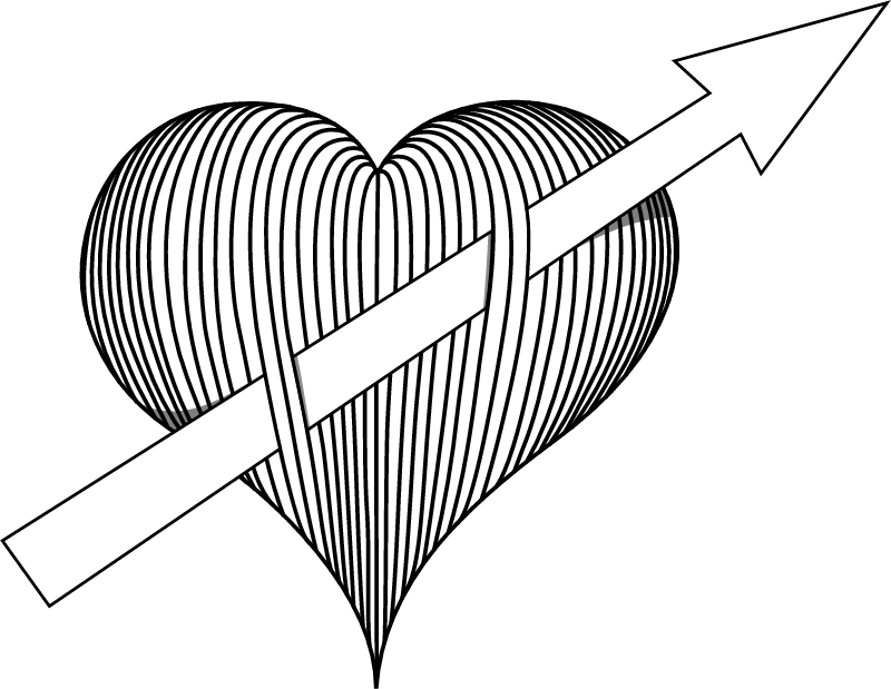 Heart and Arrow Line Art