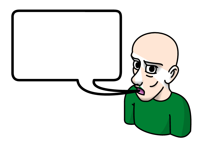 Man with Blank Speech Bubble