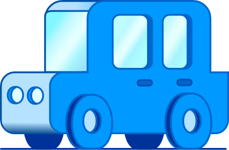 Minimalist Cute Blue Car