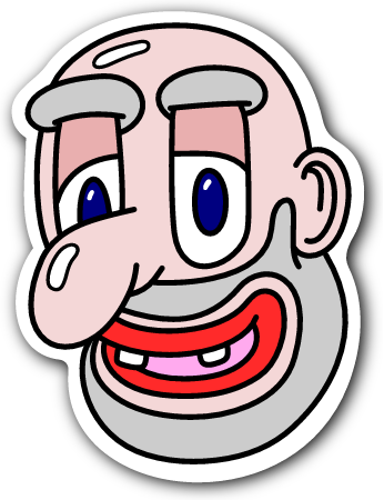 Old Man Face Sticker