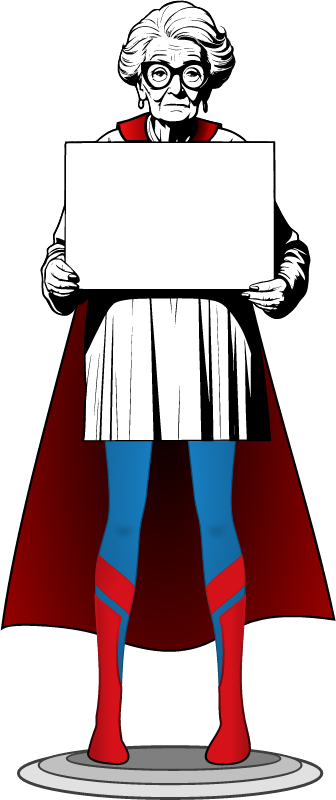 Old Woman Holding Blank Sign