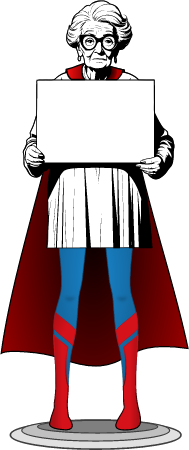 Old Woman Holding Blank Sign