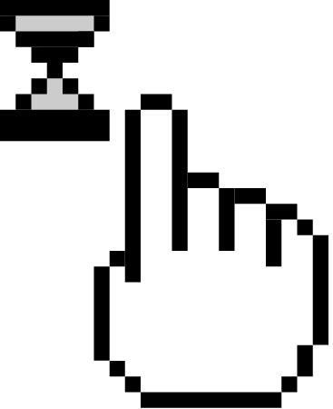 Pixel hold gesture with hourglass symbol