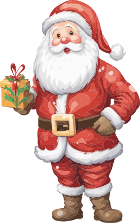  Santa Holding Gift