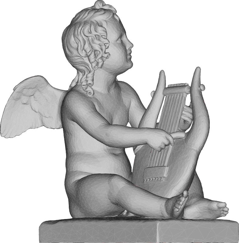 3D Cupid Playing Lyre