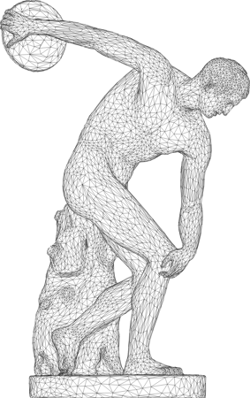3D Wireframe Discobolus