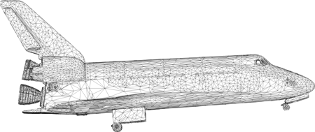 3D Wireframe Space Shuttle