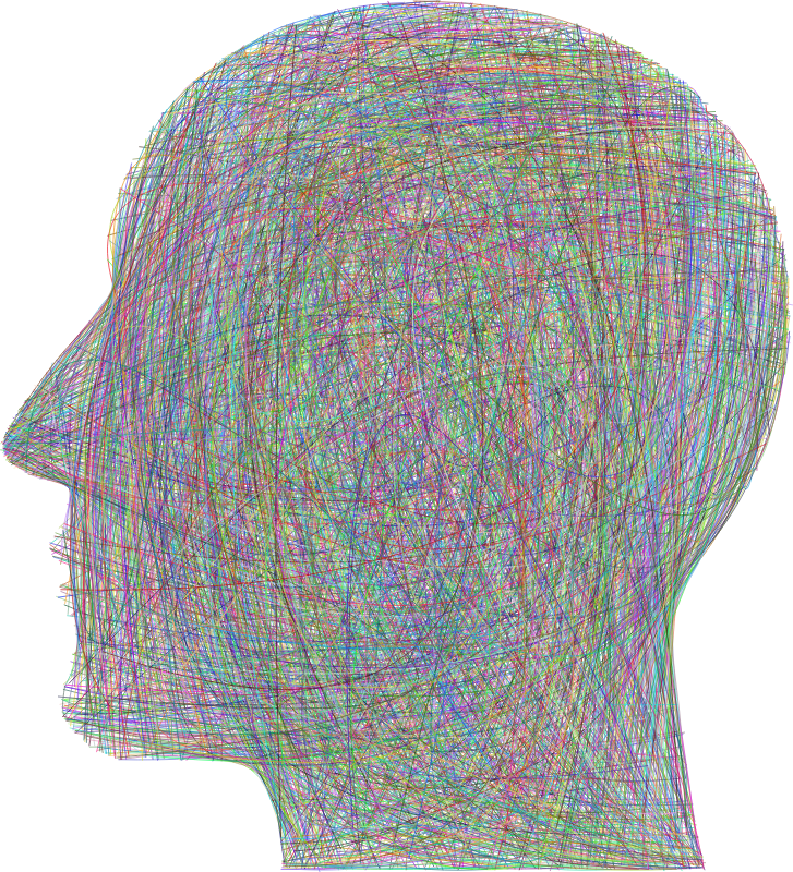 Abstract Bezier Man Head
