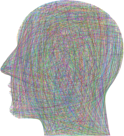 Abstract Bezier Man Head