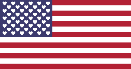 American Flag with Hearts
