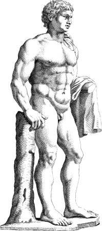 Ancient Greek Young Man Line Art