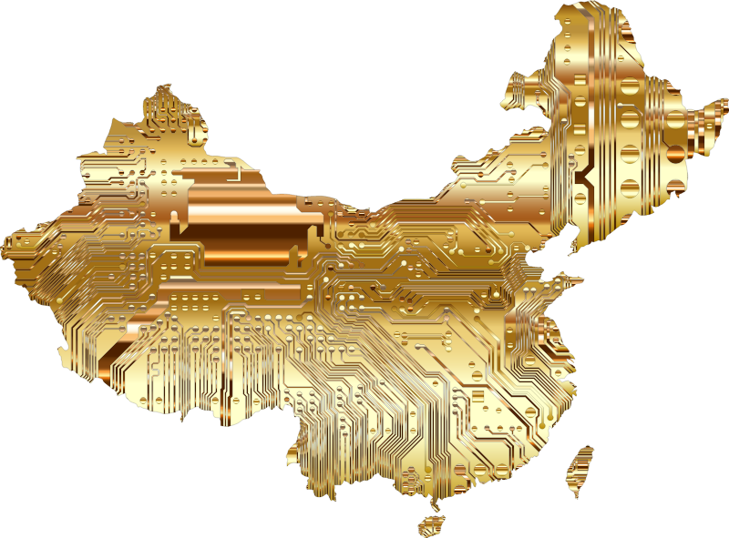 China Map with Semiconductor Theme