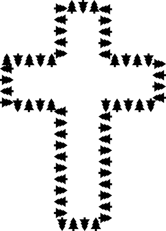 Christmas Tree & Cross Symbol