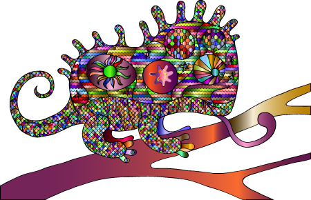 Chromatic Chameleon Line Art