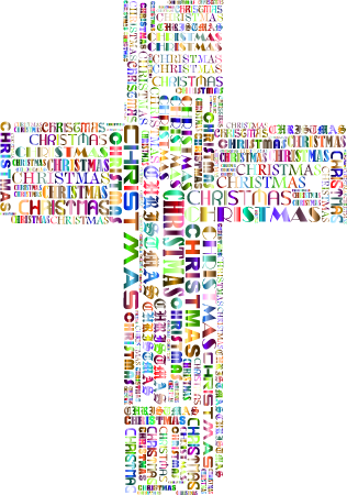 Chromatic Christmas Cross Typography