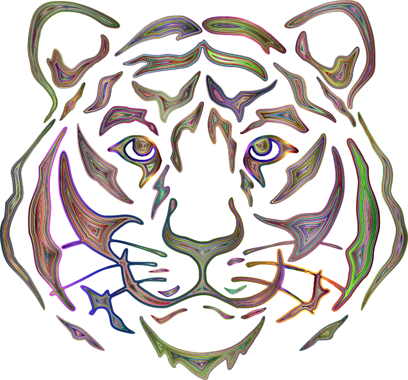 Chromatic Tiger Face by Rejon