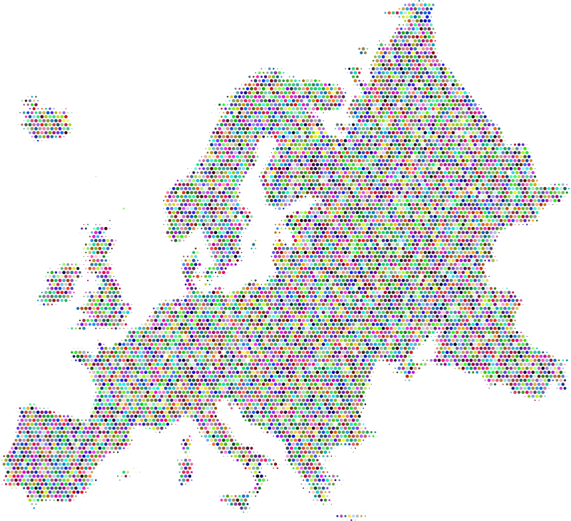 Colorful Europe Dot Map