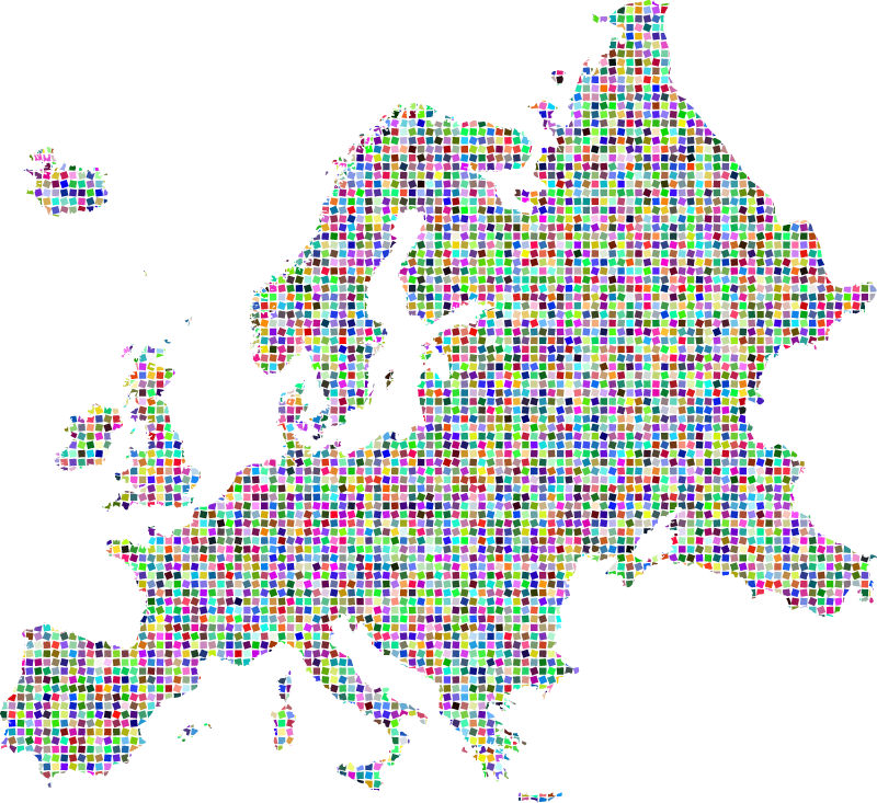Colorful Europe Map Mosaic