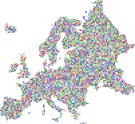 Colorful Europe Map Mosaic