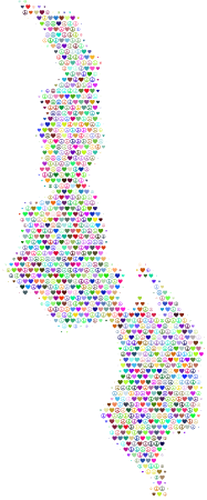 Colorful Malawi Love & Peace Map