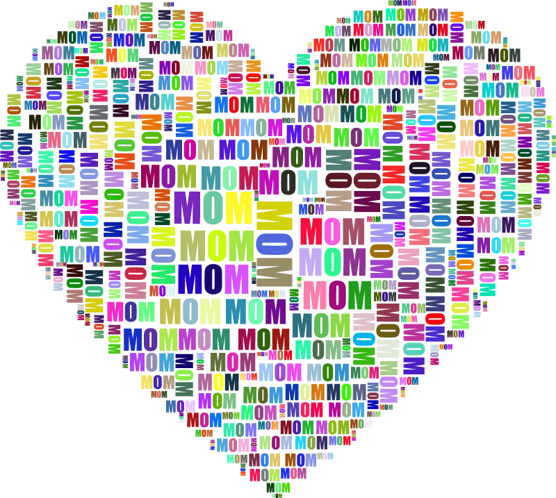 Colorful Mom Heart Design