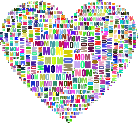 Colorful Mom Heart Design