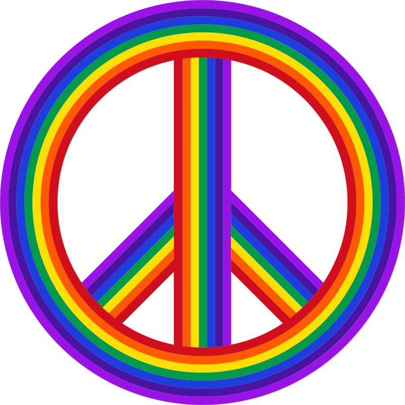 Colorful Rainbow Peace Sign