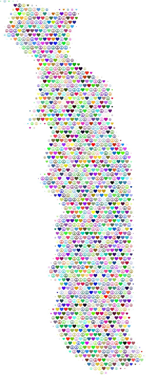 Colorful Togo Map - Love & Peace