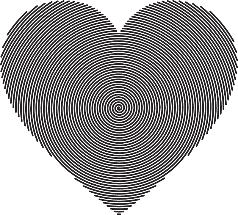 Concentric Heart Line Art
