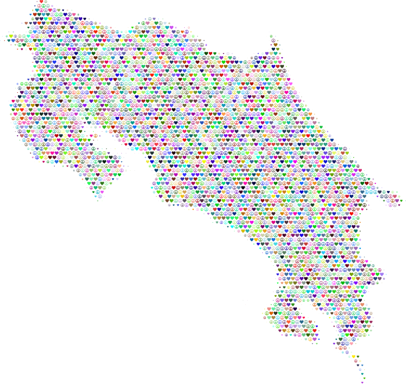 Costa Rica Love and Peace Map