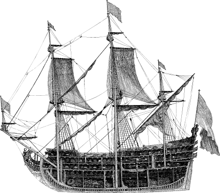 Cross-section of Vintage Ship