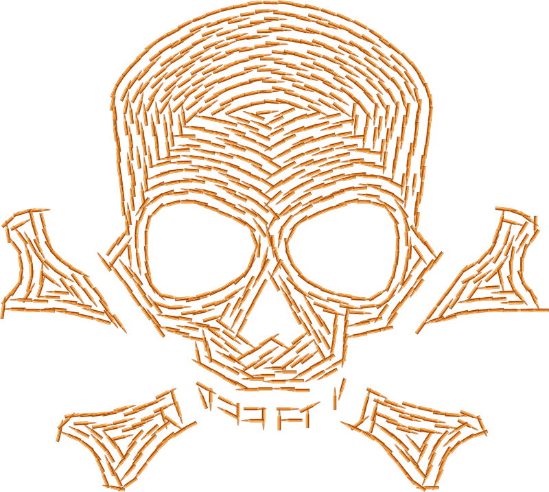 Danger Symbol: Bullets & Skull