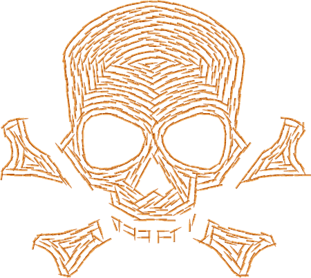 Danger Symbol: Bullets & Skull