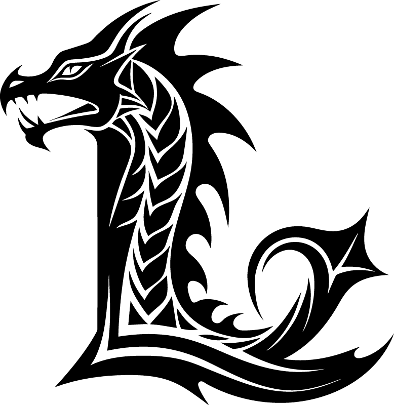 Designed Dragon L Letter