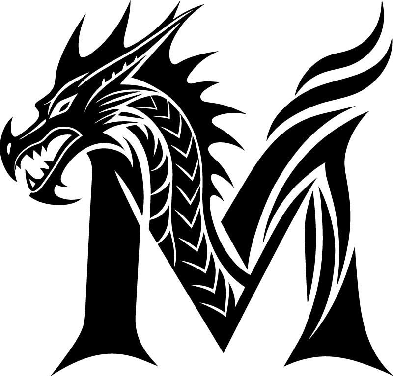 Designed Dragon M Letter
