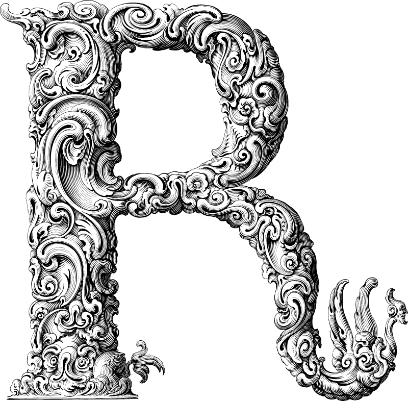 Elegant Flourished Letter R