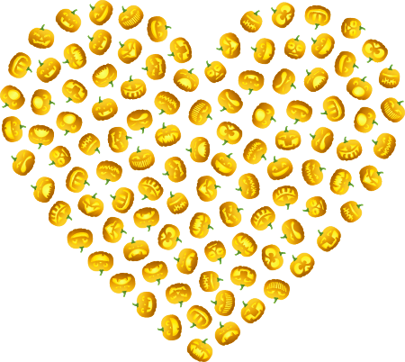 Halloween Jack-O'-Lantern Heart