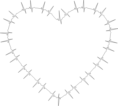 Heartbeat Rhythm Line Art