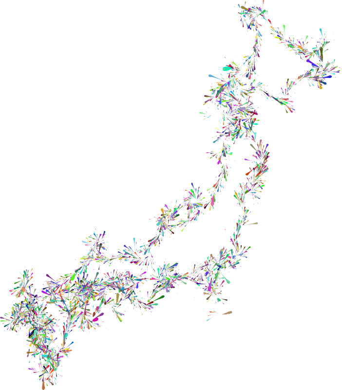 Japan Map Splatter Art
