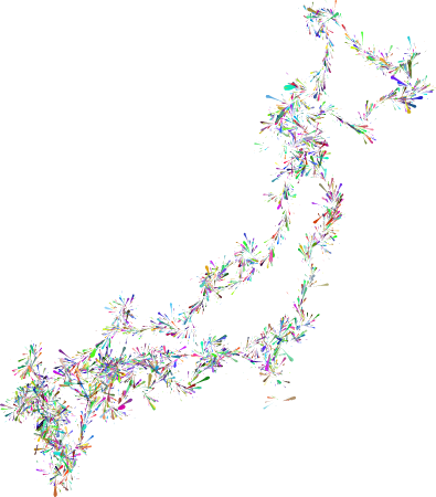 Japan Map Splatter Art