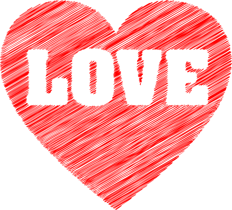 Love Heart Scribble Typography