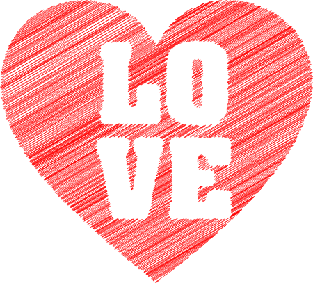 Love Heart Typography Sketch